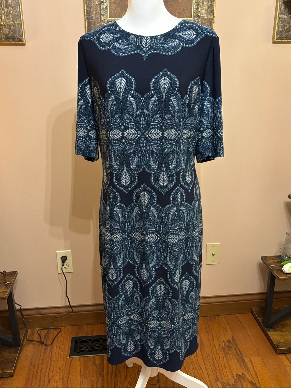 Women's Navy Patterned Dress